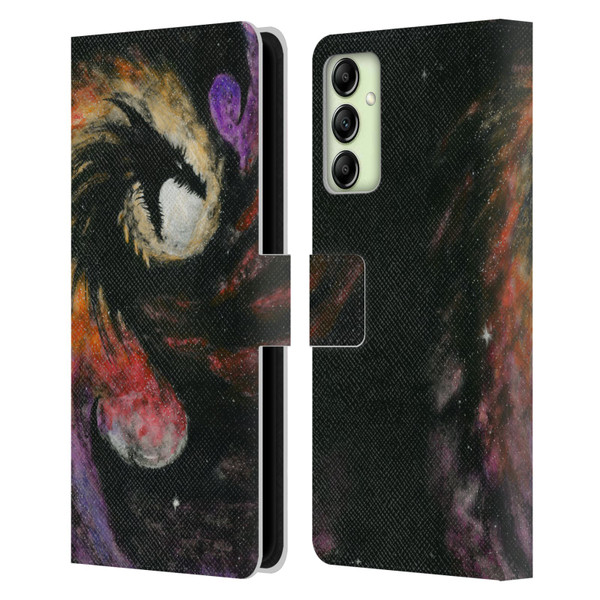 Stanley Morrison Dragons 3 Swirling Starry Galaxy Leather Book Wallet Case Cover For Samsung Galaxy A14 5G
