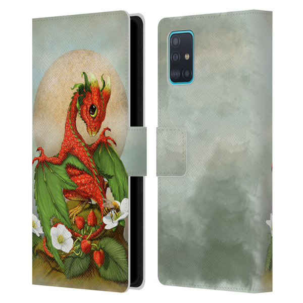 Stanley Morrison Dragons 3 Strawberry Garden Leather Book Wallet Case Cover For Samsung Galaxy A51 (2019)