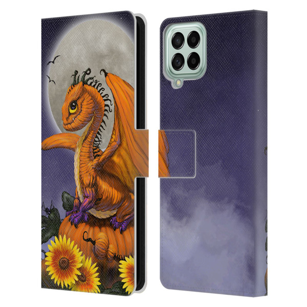 Stanley Morrison Dragons 3 Halloween Pumpkin Leather Book Wallet Case Cover For Samsung Galaxy M33 (2022)