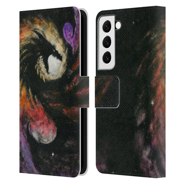 Stanley Morrison Dragons 3 Swirling Starry Galaxy Leather Book Wallet Case Cover For Samsung Galaxy S22 5G