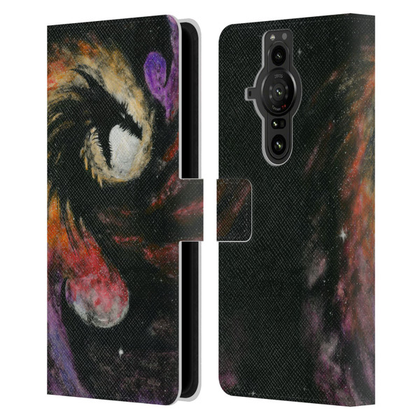 Stanley Morrison Dragons 3 Swirling Starry Galaxy Leather Book Wallet Case Cover For Sony Xperia Pro-I