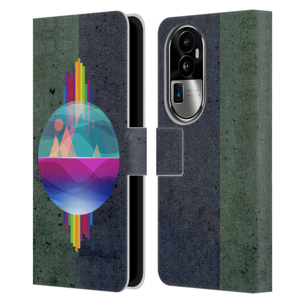 Dave Loblaw Contemporary Art Mountains Under The Dome Leather Book Wallet Case Cover For OPPO Reno10 Pro+