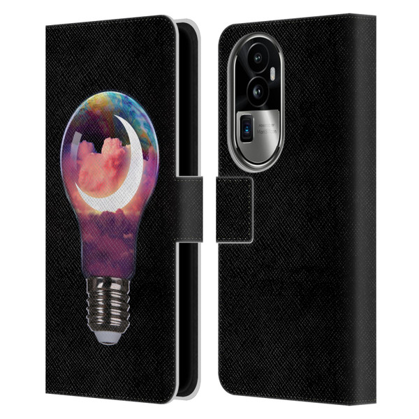 Dave Loblaw Sci-Fi And Surreal Light Bulb Moon Leather Book Wallet Case Cover For OPPO Reno10 Pro+