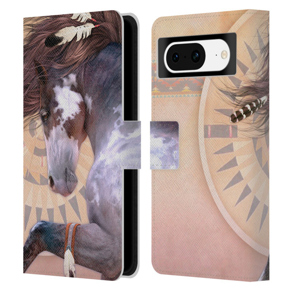 Laurie Prindle Fantasy Horse Native Spirit Leather Book Wallet Case Cover For Google Pixel 8