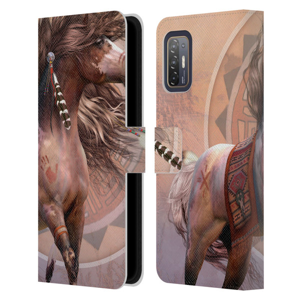 Laurie Prindle Fantasy Horse Spirit Warrior Leather Book Wallet Case Cover For HTC Desire 21 Pro 5G