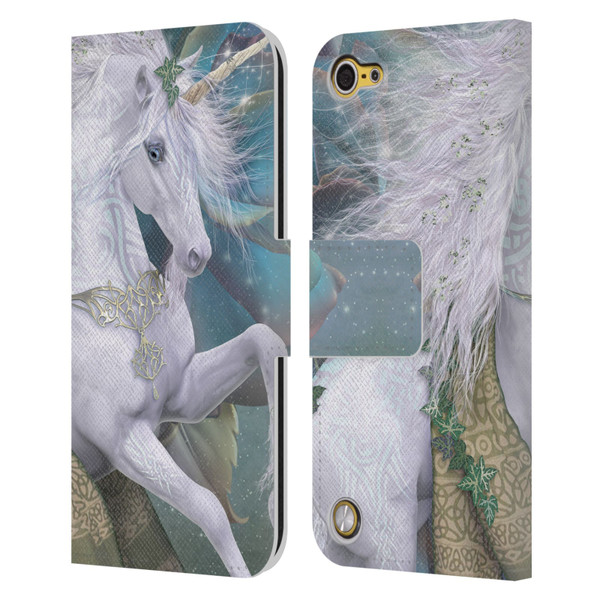 Laurie Prindle Fantasy Horse Kieran Unicorn Leather Book Wallet Case Cover For Apple iPod Touch 5G 5th Gen