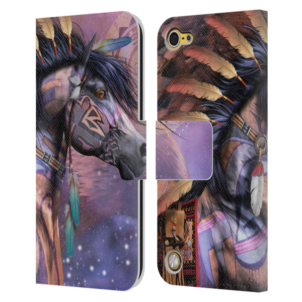 Laurie Prindle Fantasy Horse Native American Shaman Leather Book Wallet Case Cover For Apple iPod Touch 5G 5th Gen