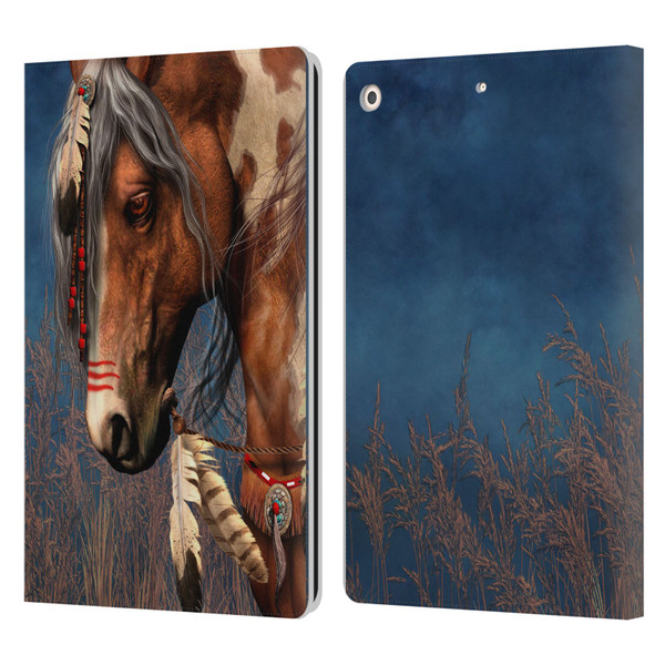 Laurie Prindle Fantasy Horse Native American War Pony Leather Book Wallet Case Cover For Apple iPad 10.2 2019/2020/2021