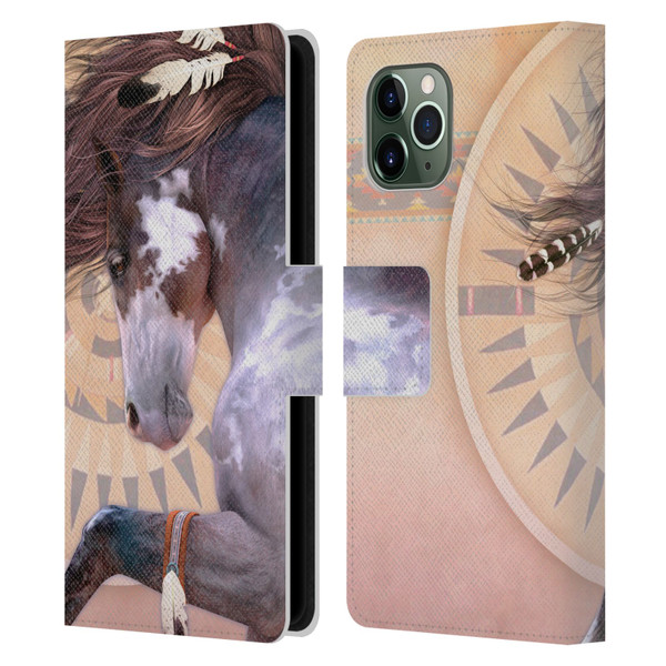 Laurie Prindle Fantasy Horse Native Spirit Leather Book Wallet Case Cover For Apple iPhone 11 Pro