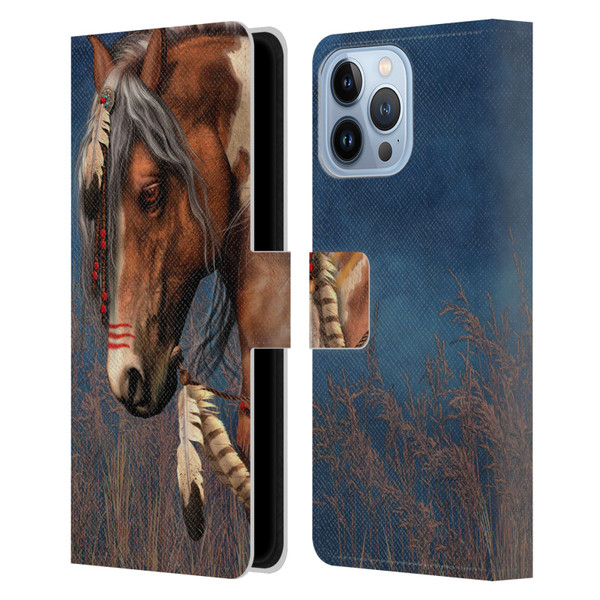 Laurie Prindle Fantasy Horse Native American War Pony Leather Book Wallet Case Cover For Apple iPhone 13 Pro Max
