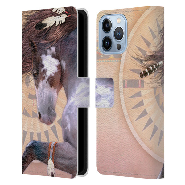 Laurie Prindle Fantasy Horse Native Spirit Leather Book Wallet Case Cover For Apple iPhone 13 Pro Max
