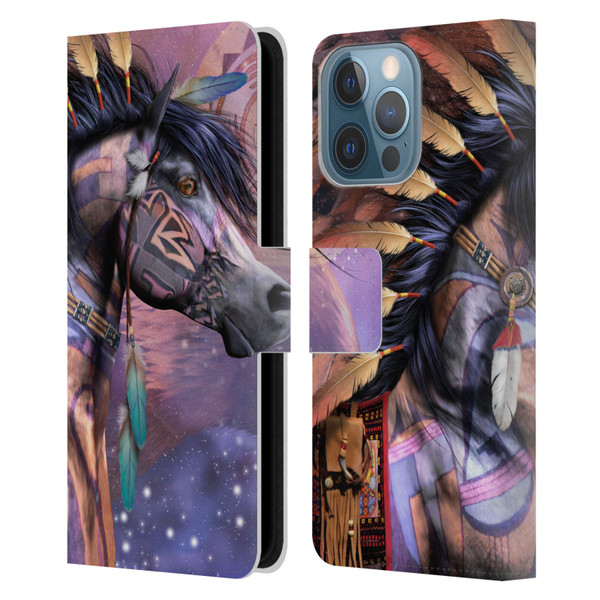 Laurie Prindle Fantasy Horse Native American Shaman Leather Book Wallet Case Cover For Apple iPhone 13 Pro