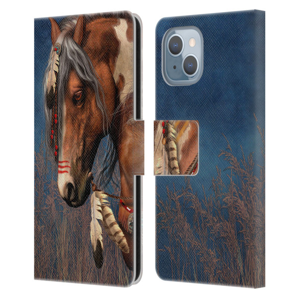 Laurie Prindle Fantasy Horse Native American War Pony Leather Book Wallet Case Cover For Apple iPhone 14
