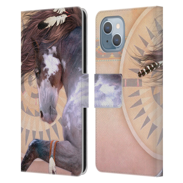 Laurie Prindle Fantasy Horse Native Spirit Leather Book Wallet Case Cover For Apple iPhone 14