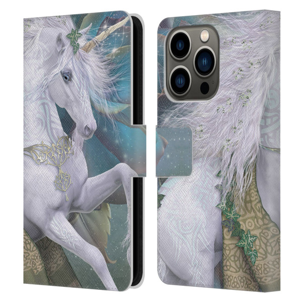 Laurie Prindle Fantasy Horse Kieran Unicorn Leather Book Wallet Case Cover For Apple iPhone 14 Pro