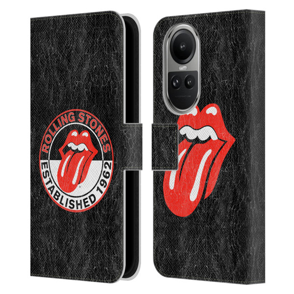 The Rolling Stones Graphics Established 1962 Leather Book Wallet Case Cover For OPPO Reno10 5G / Reno10 Pro 5G