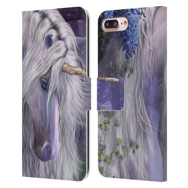 Laurie Prindle Fantasy Horse Moonlight Serenade Unicorn Leather Book Wallet Case Cover For Apple iPhone 7 Plus / iPhone 8 Plus