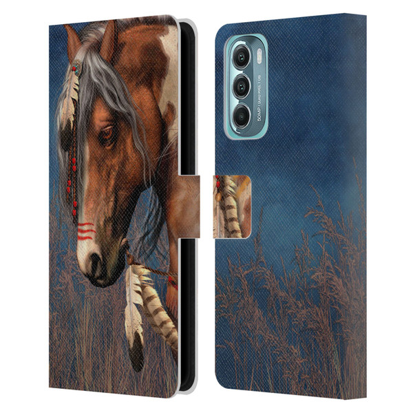 Laurie Prindle Fantasy Horse Native American War Pony Leather Book Wallet Case Cover For Motorola Moto G Stylus 5G (2022)