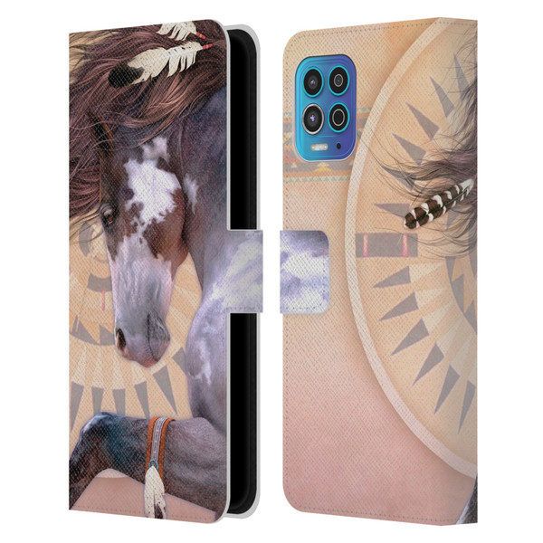 Laurie Prindle Fantasy Horse Native Spirit Leather Book Wallet Case Cover For Motorola Moto G100