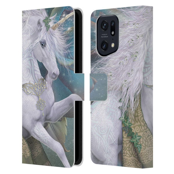 Laurie Prindle Fantasy Horse Kieran Unicorn Leather Book Wallet Case Cover For OPPO Find X5 Pro