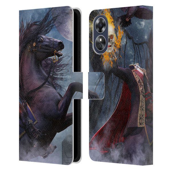 Laurie Prindle Fantasy Horse Sleepy Hollow Warrior Leather Book Wallet Case Cover For OPPO A17