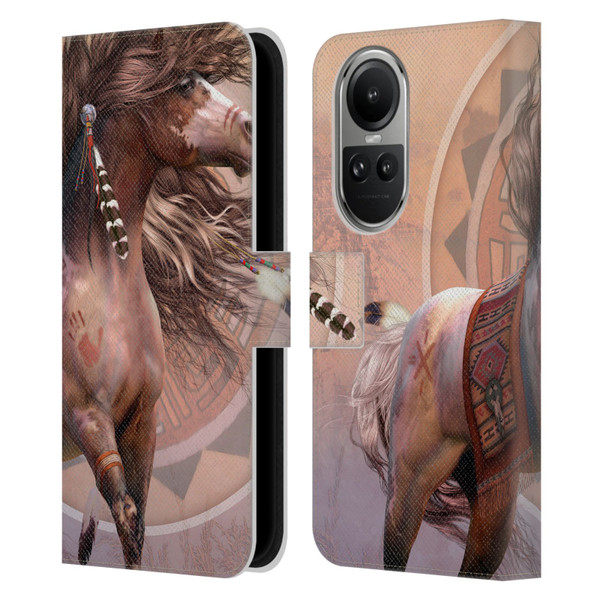Laurie Prindle Fantasy Horse Spirit Warrior Leather Book Wallet Case Cover For OPPO Reno10 5G / Reno10 Pro 5G