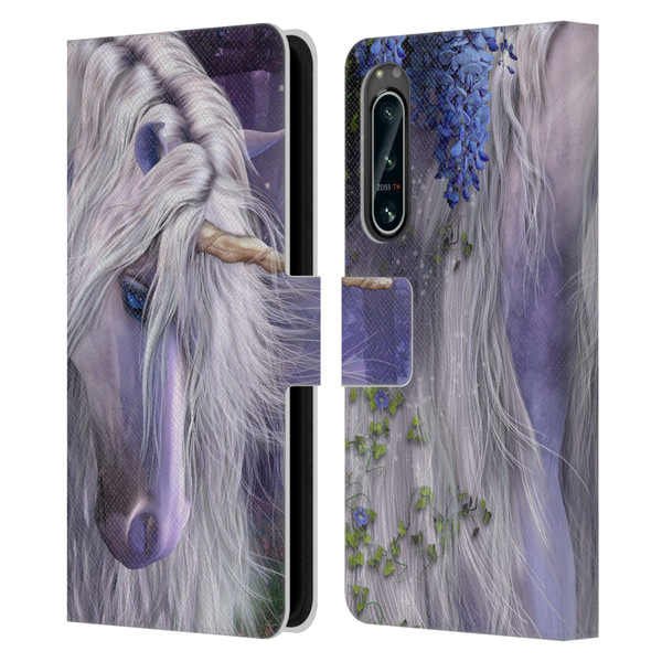 Laurie Prindle Fantasy Horse Moonlight Serenade Unicorn Leather Book Wallet Case Cover For Sony Xperia 5 IV