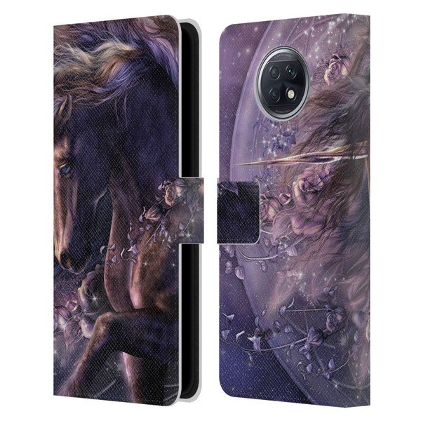 Laurie Prindle Fantasy Horse Chimera Black Rose Unicorn Leather Book Wallet Case Cover For Xiaomi Redmi Note 9T 5G