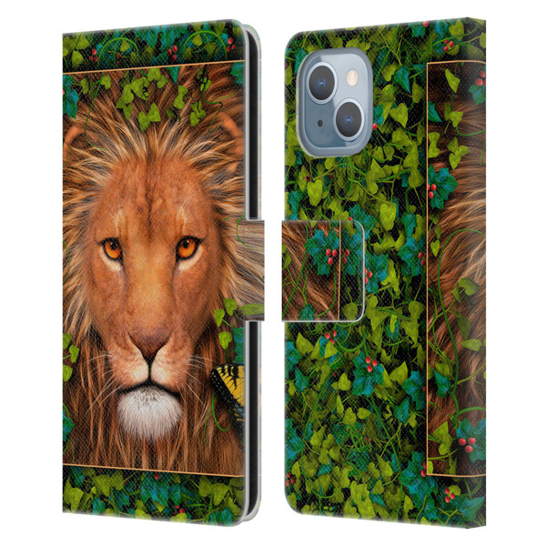 Laurie Prindle Lion Return Of The King Leather Book Wallet Case Cover For Apple iPhone 14