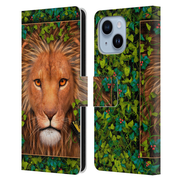 Laurie Prindle Lion Return Of The King Leather Book Wallet Case Cover For Apple iPhone 14 Plus