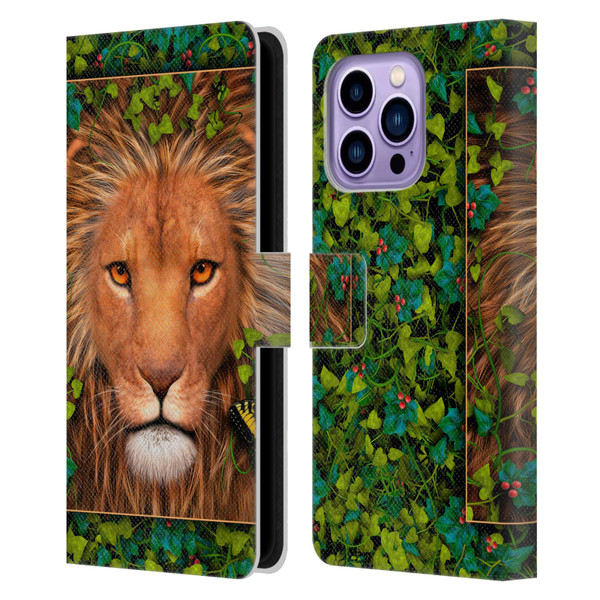 Laurie Prindle Lion Return Of The King Leather Book Wallet Case Cover For Apple iPhone 14 Pro Max