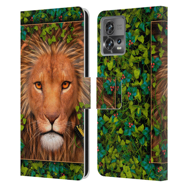 Laurie Prindle Lion Return Of The King Leather Book Wallet Case Cover For Motorola Moto Edge 30 Fusion