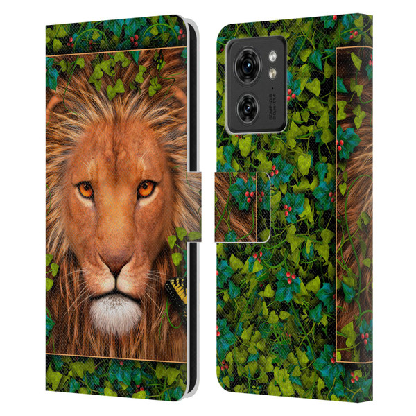 Laurie Prindle Lion Return Of The King Leather Book Wallet Case Cover For Motorola Moto Edge 40