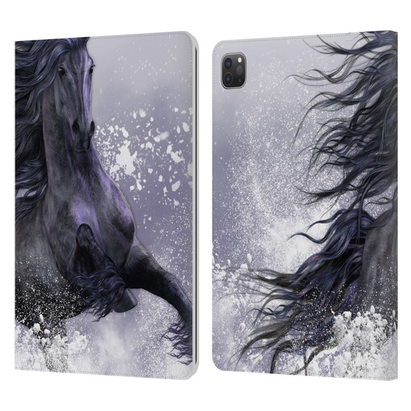 Laurie Prindle Western Stallion Winter Thunder Leather Book Wallet Case Cover For Apple iPad Pro 11 2020 / 2021 / 2022