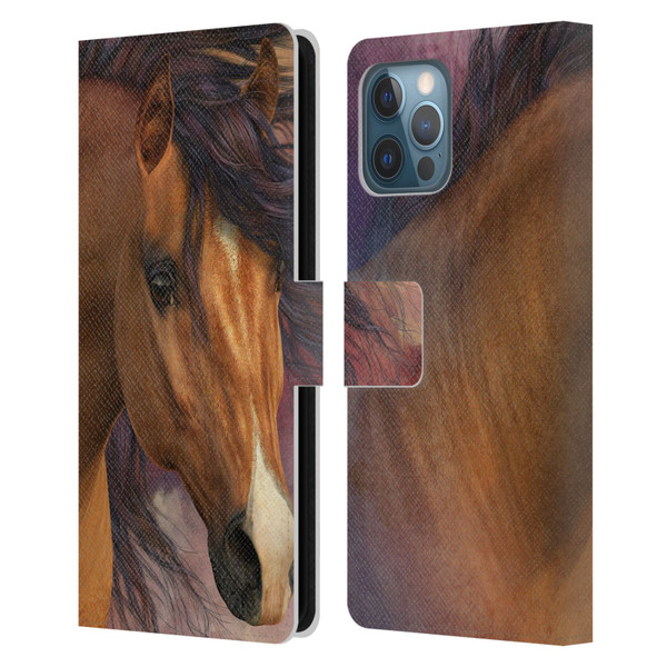 Laurie Prindle Western Stallion Flash Leather Book Wallet Case Cover For Apple iPhone 12 Pro Max