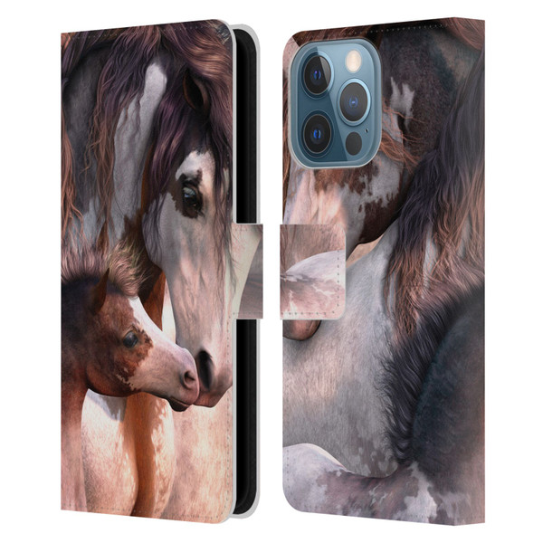 Laurie Prindle Western Stallion Generations Leather Book Wallet Case Cover For Apple iPhone 13 Pro