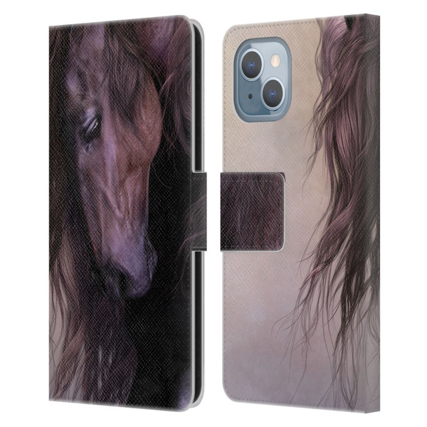 Laurie Prindle Western Stallion Equus Leather Book Wallet Case Cover For Apple iPhone 14