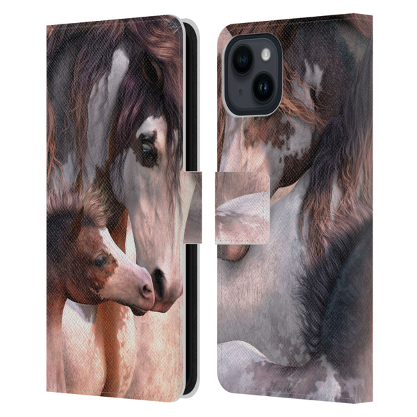 Laurie Prindle Western Stallion Generations Leather Book Wallet Case Cover For Apple iPhone 15