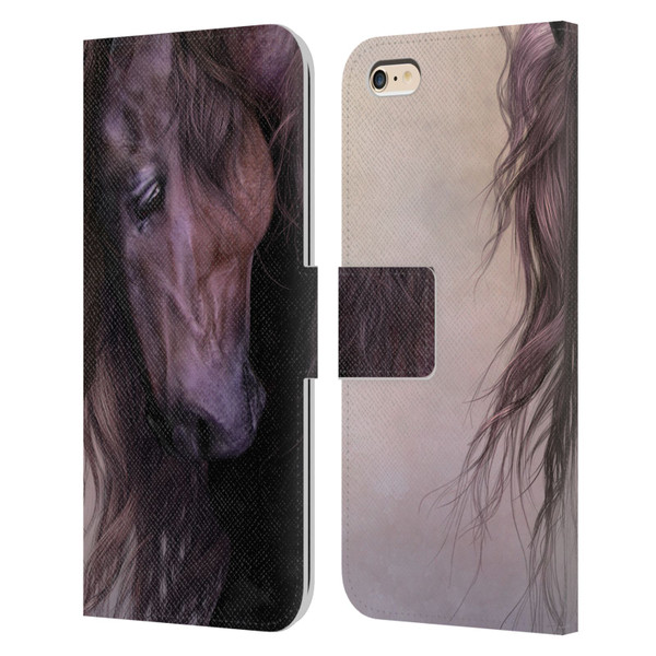 Laurie Prindle Western Stallion Equus Leather Book Wallet Case Cover For Apple iPhone 6 Plus / iPhone 6s Plus