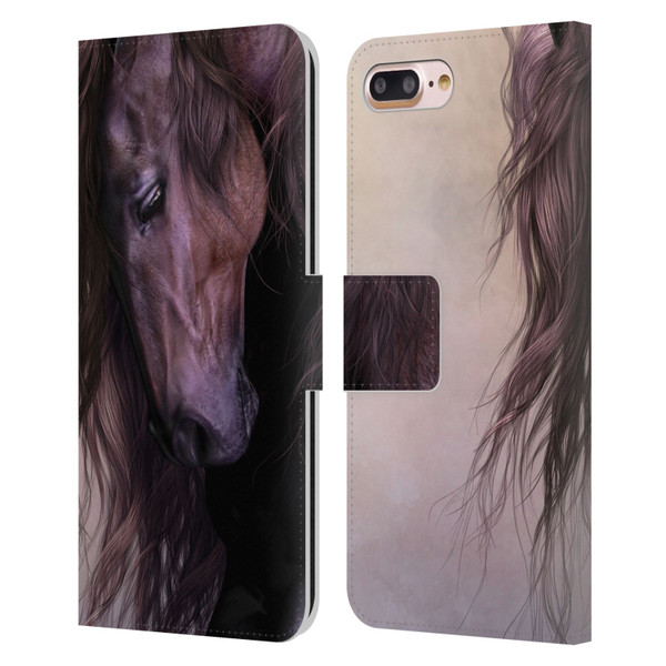 Laurie Prindle Western Stallion Equus Leather Book Wallet Case Cover For Apple iPhone 7 Plus / iPhone 8 Plus