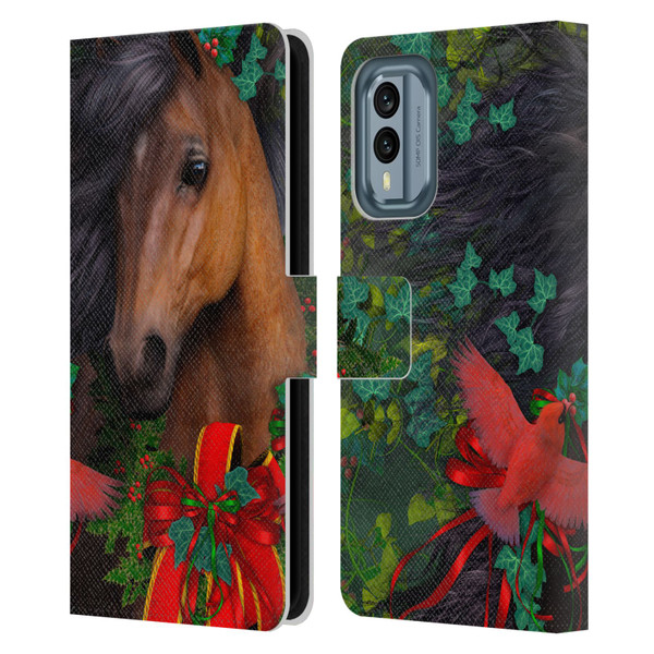 Laurie Prindle Western Stallion A Morgan Christmas Leather Book Wallet Case Cover For Nokia X30