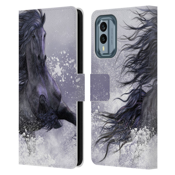 Laurie Prindle Western Stallion Winter Thunder Leather Book Wallet Case Cover For Nokia X30