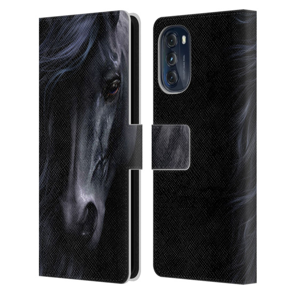 Laurie Prindle Western Stallion The Black Leather Book Wallet Case Cover For Motorola Moto G (2022)