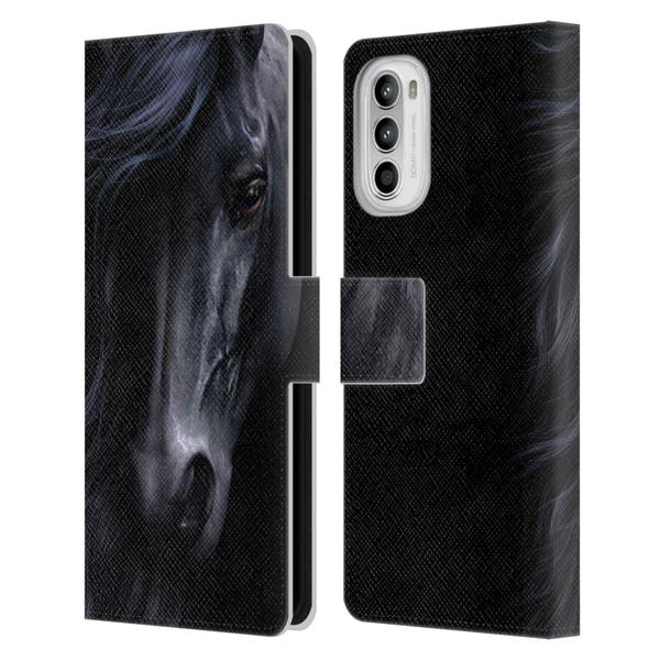 Laurie Prindle Western Stallion The Black Leather Book Wallet Case Cover For Motorola Moto G52