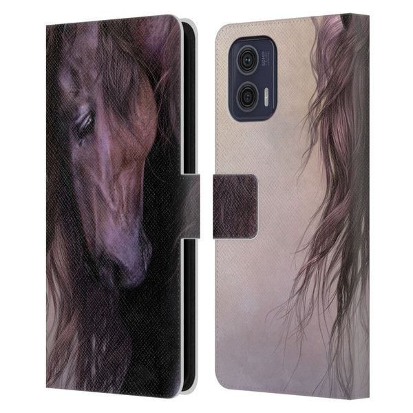 Laurie Prindle Western Stallion Equus Leather Book Wallet Case Cover For Motorola Moto G73 5G