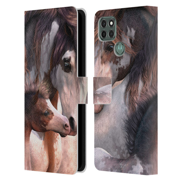 Laurie Prindle Western Stallion Generations Leather Book Wallet Case Cover For Motorola Moto G9 Power
