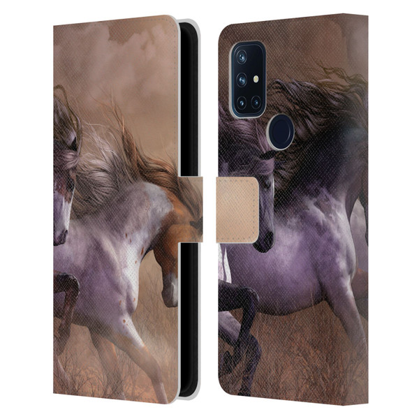 Laurie Prindle Western Stallion Run To Freedom Leather Book Wallet Case Cover For OnePlus Nord N10 5G