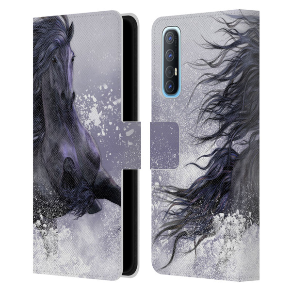 Laurie Prindle Western Stallion Winter Thunder Leather Book Wallet Case Cover For OPPO Find X2 Neo 5G