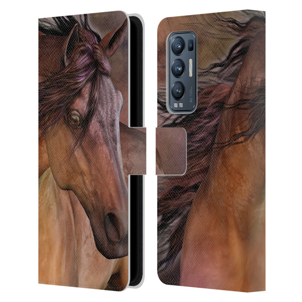 Laurie Prindle Western Stallion Belleze Fiero Leather Book Wallet Case Cover For OPPO Find X3 Neo / Reno5 Pro+ 5G