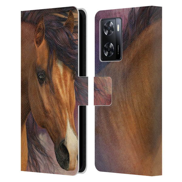 Laurie Prindle Western Stallion Flash Leather Book Wallet Case Cover For OPPO A57s